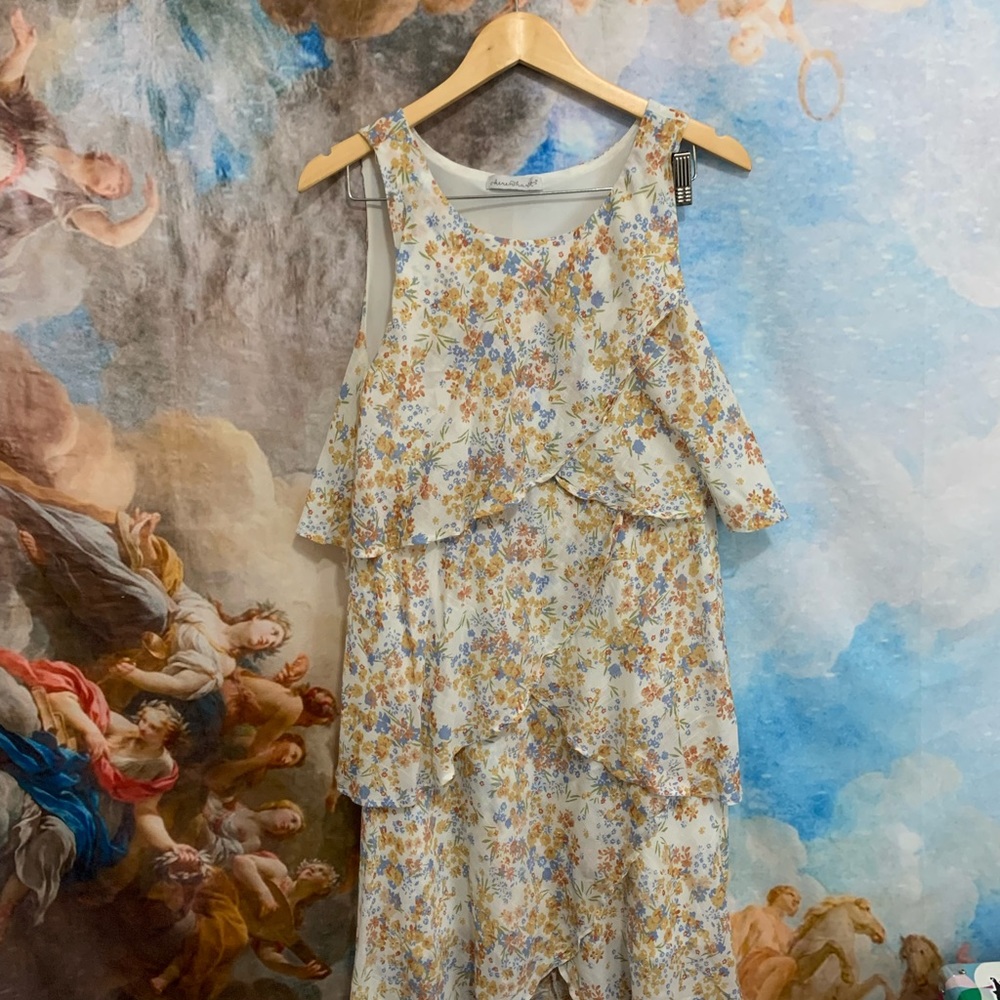 White floral dress.